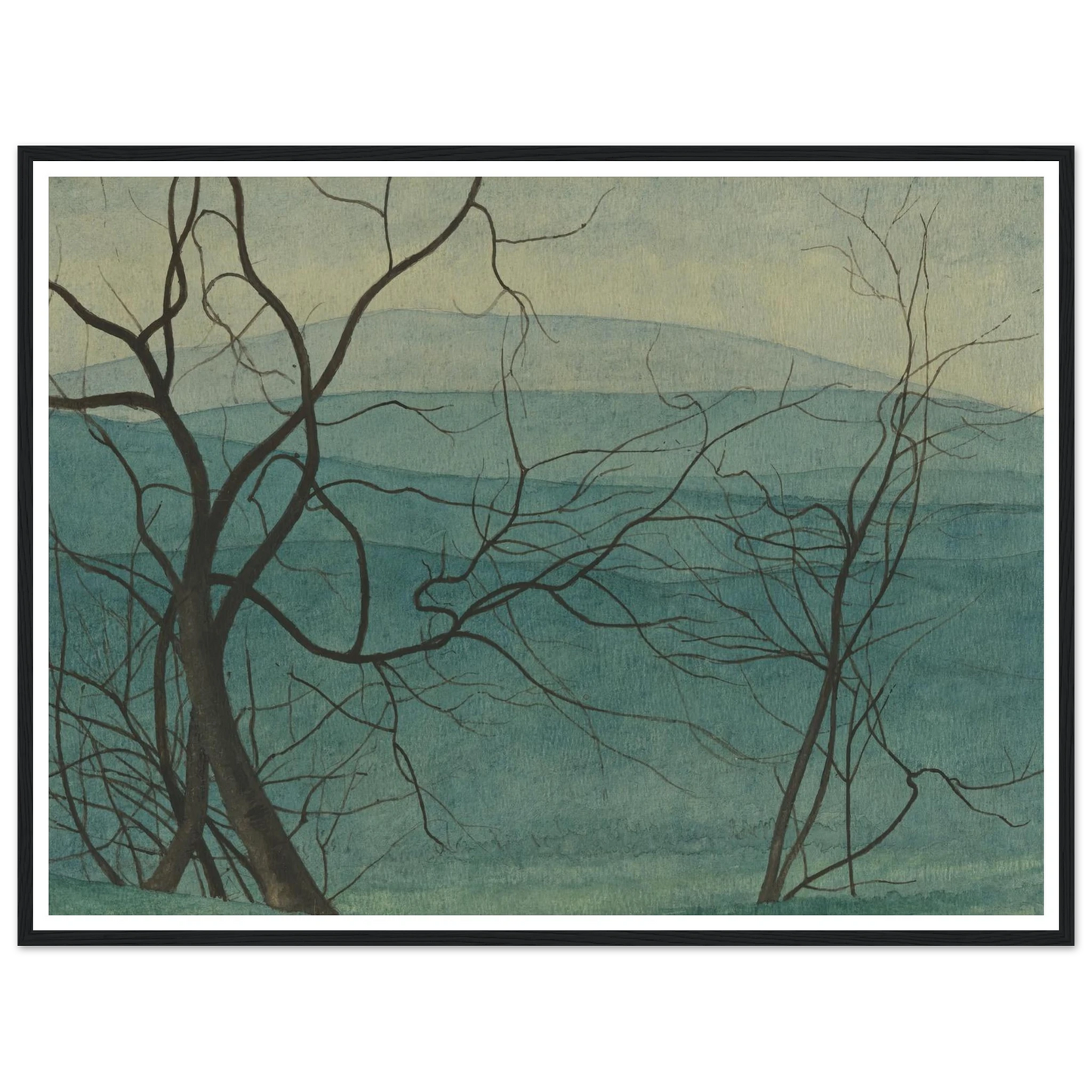 Boomtakken (1940) Art Print | Leon Spilliaert - Framed Poster - 30x40 cm / 12x16″ - Black frame