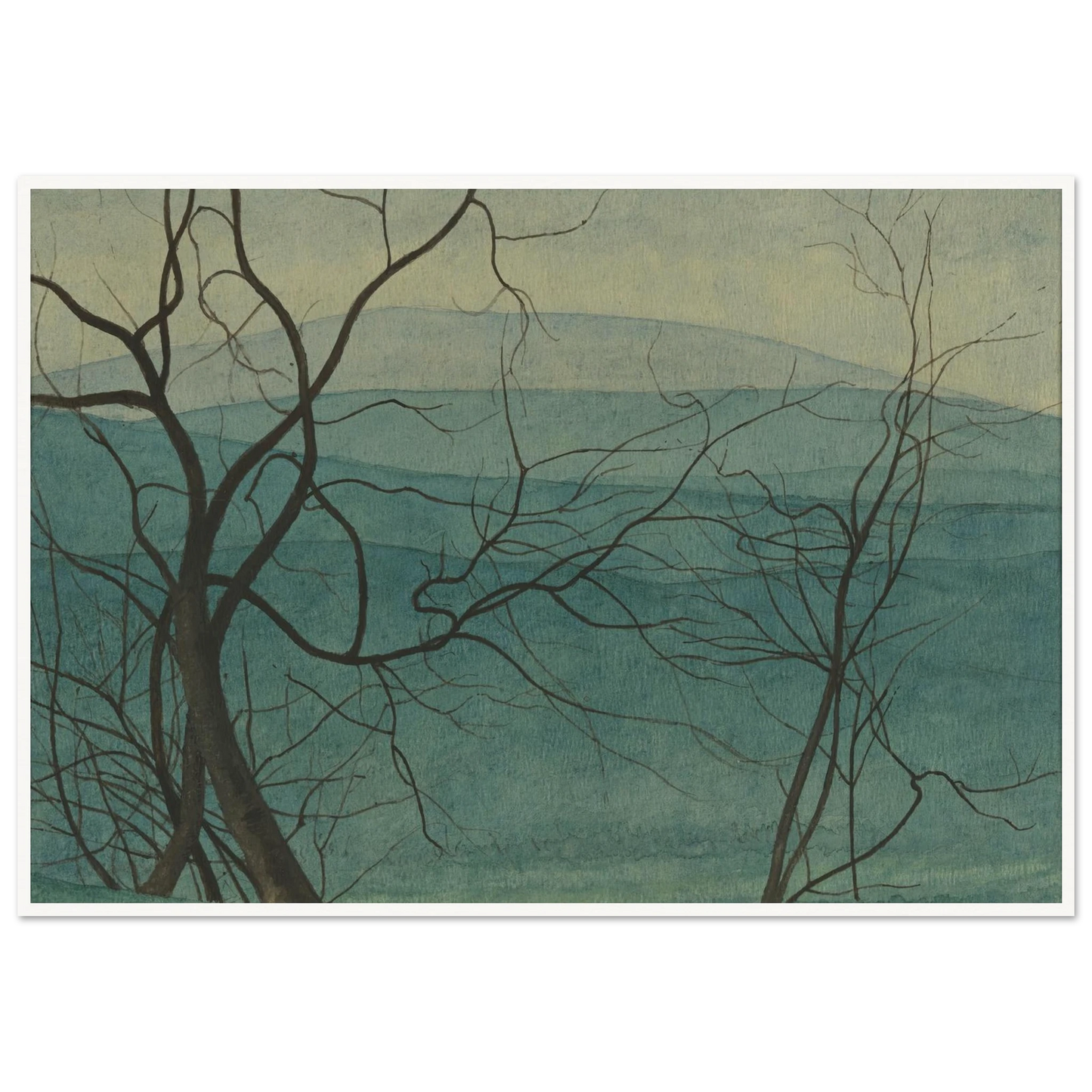 Boomtakken (1940) Art Print | Leon Spilliaert - Framed Poster - 30x40 cm / 12x16″ - Black frame