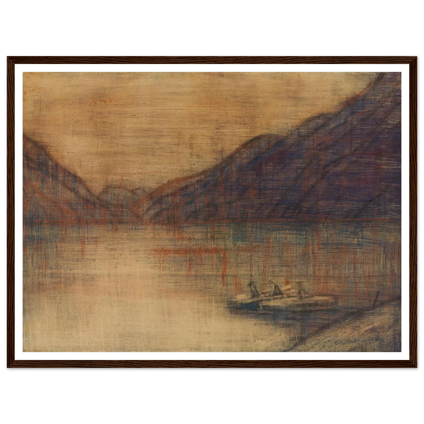 Boot auf dem Lago Maggiore (1934) Art Print | Christian Rohlfs - Framed Poster - 30x40 cm / 12x16″ - Black frame
