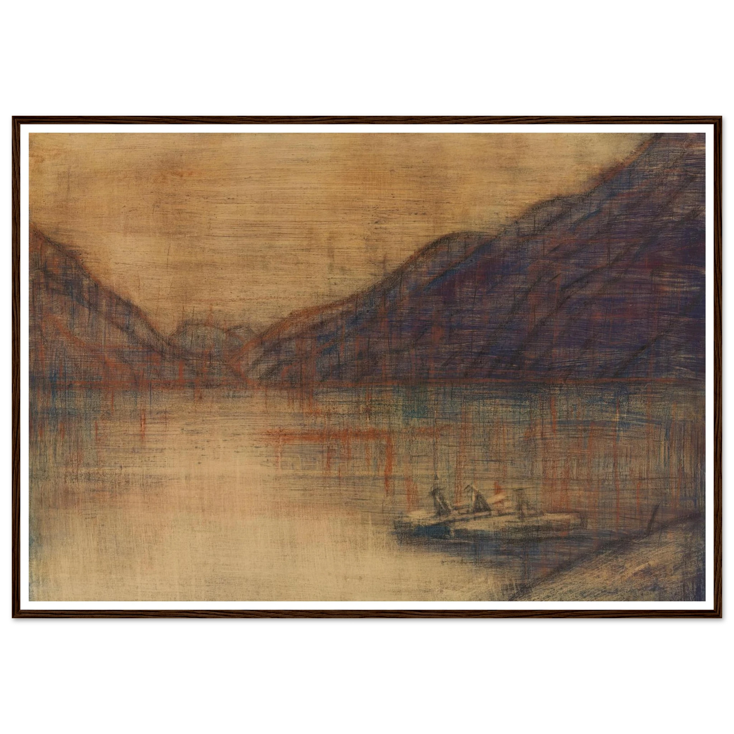 Boot auf dem Lago Maggiore (1934) Art Print | Christian Rohlfs - Framed Poster - 30x40 cm / 12x16″ - Black frame