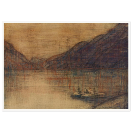 Boot auf dem Lago Maggiore (1934) Art Print | Christian Rohlfs - Framed Poster - 30x40 cm / 12x16″ - Black frame