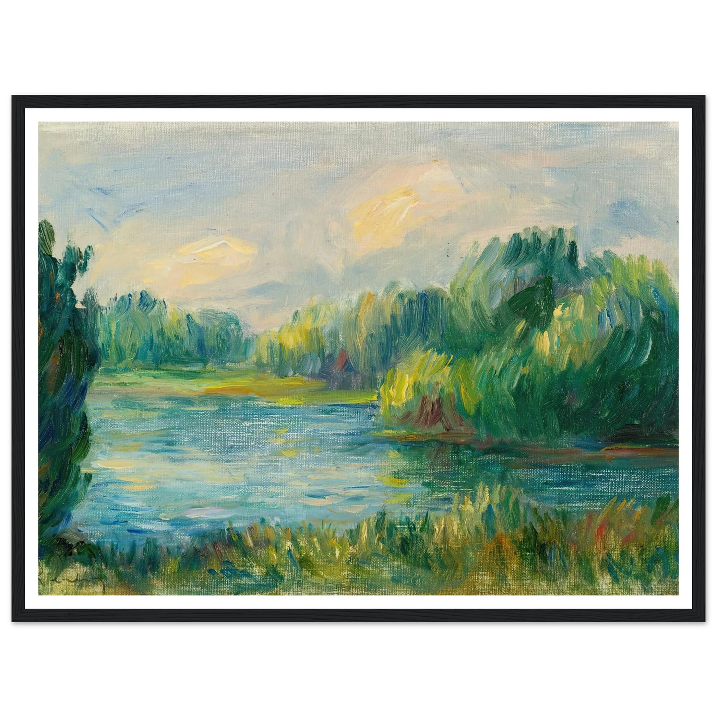 Bord De Rivière Art Print | Pierre Auguste Renoir - Framed Poster - 30x40 cm / 12x16″ - Black frame