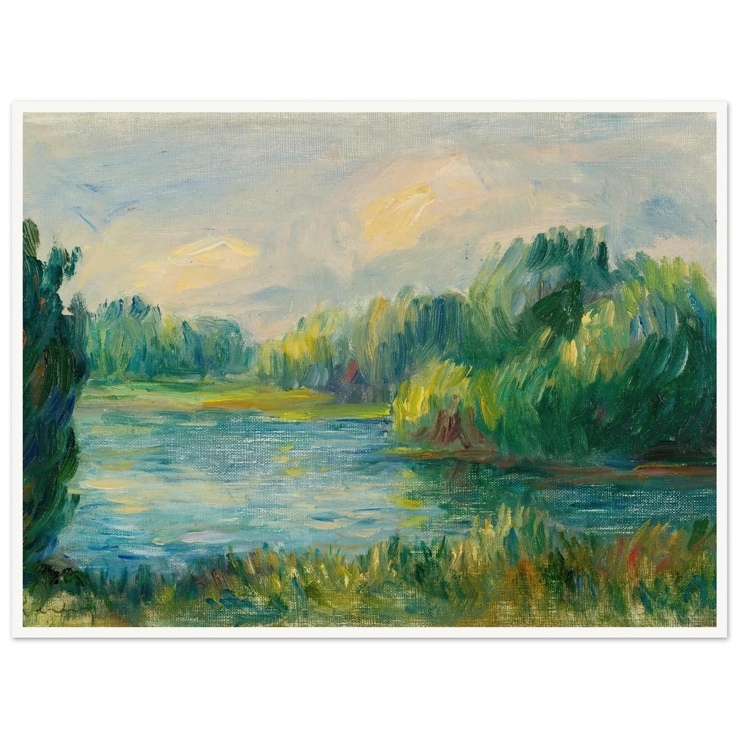 Bord De Rivière Art Print | Pierre Auguste Renoir - Framed Poster - 30x40 cm / 12x16″ - Black frame