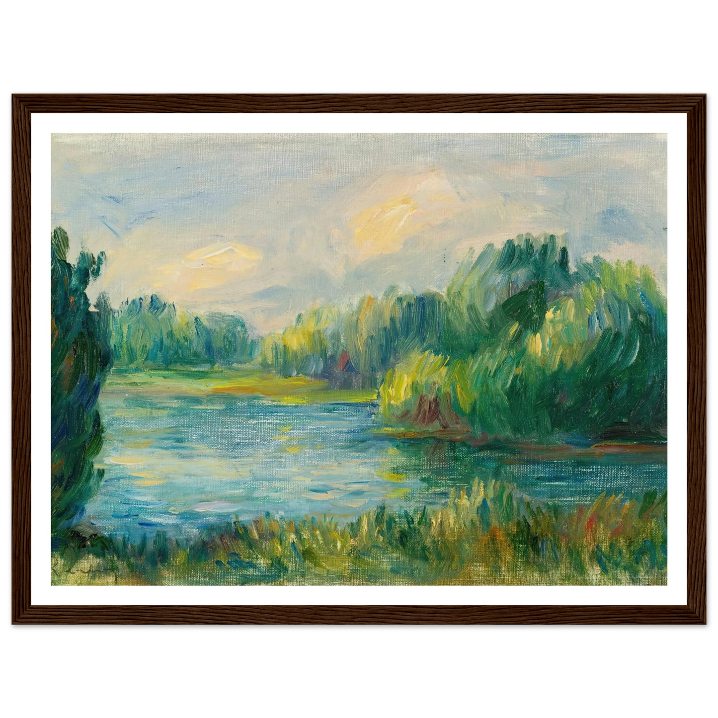 Bord De Rivière Art Print | Pierre Auguste Renoir - Framed Poster - 30x40 cm / 12x16″ - Black frame