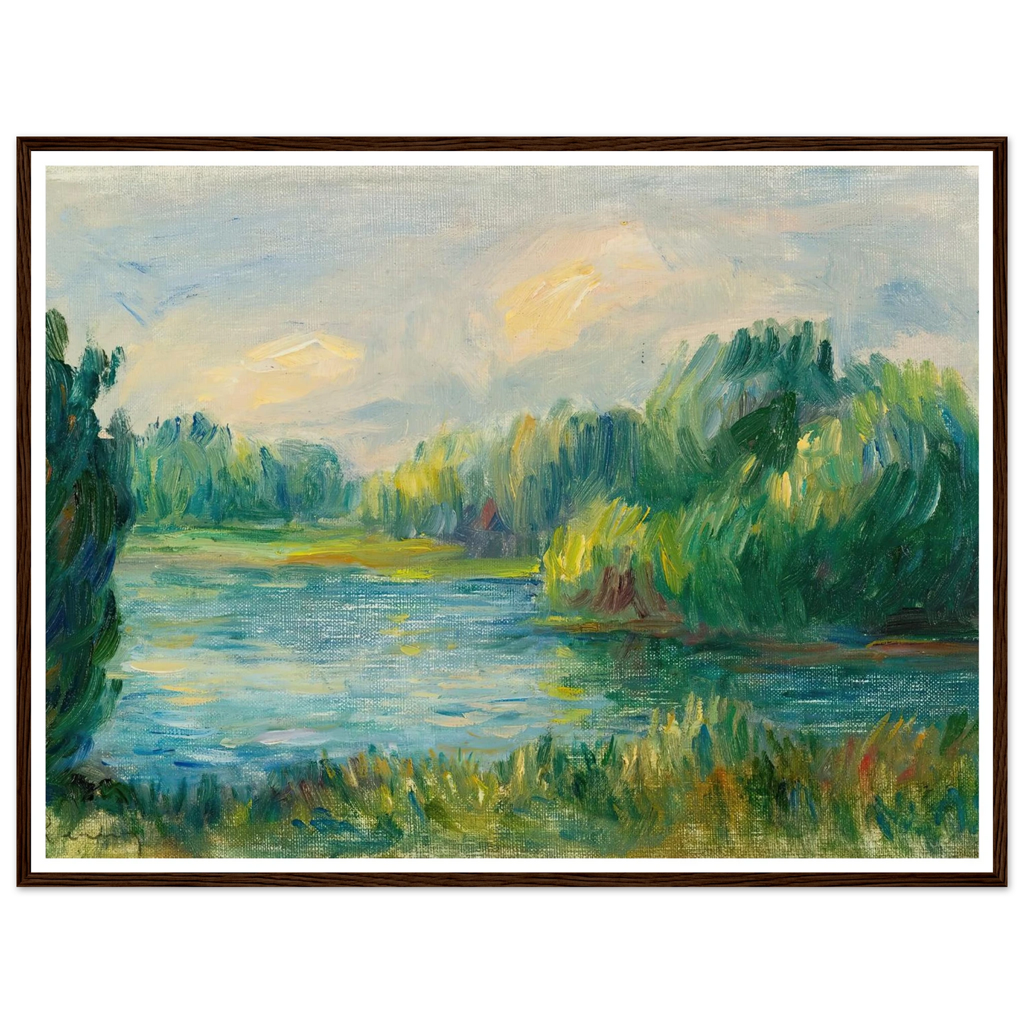 Bord De Rivière Art Print | Pierre Auguste Renoir - Framed Poster - 30x40 cm / 12x16″ - Black frame