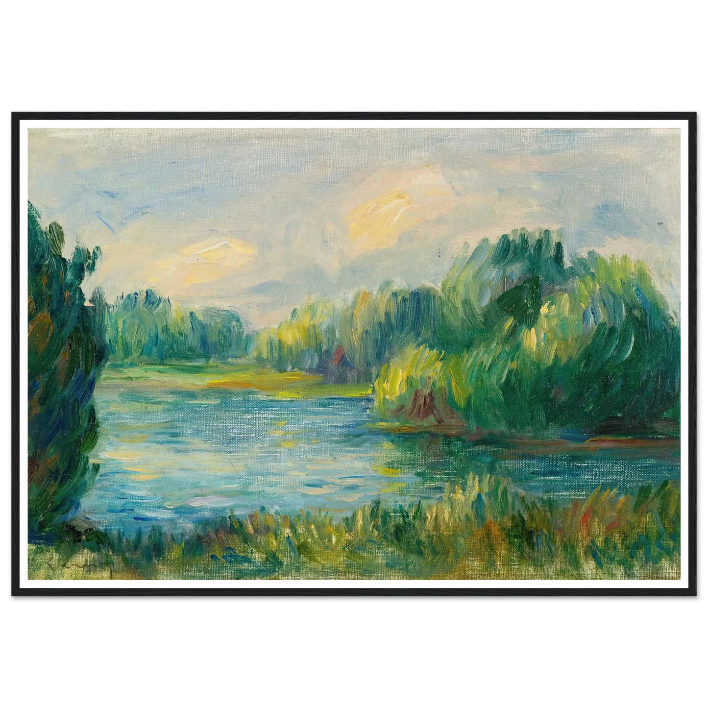 Bord De Rivière Art Print | Pierre Auguste Renoir - Framed Poster - 30x40 cm / 12x16″ - Black frame