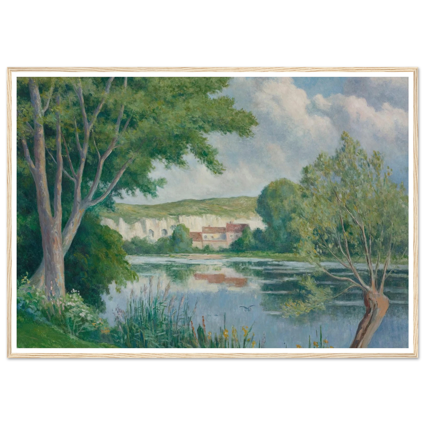 Bord De Seine (circa 1922) Art Print | Maximilien Luce - Framed Poster - 30x40 cm / 12x16″ - Black frame