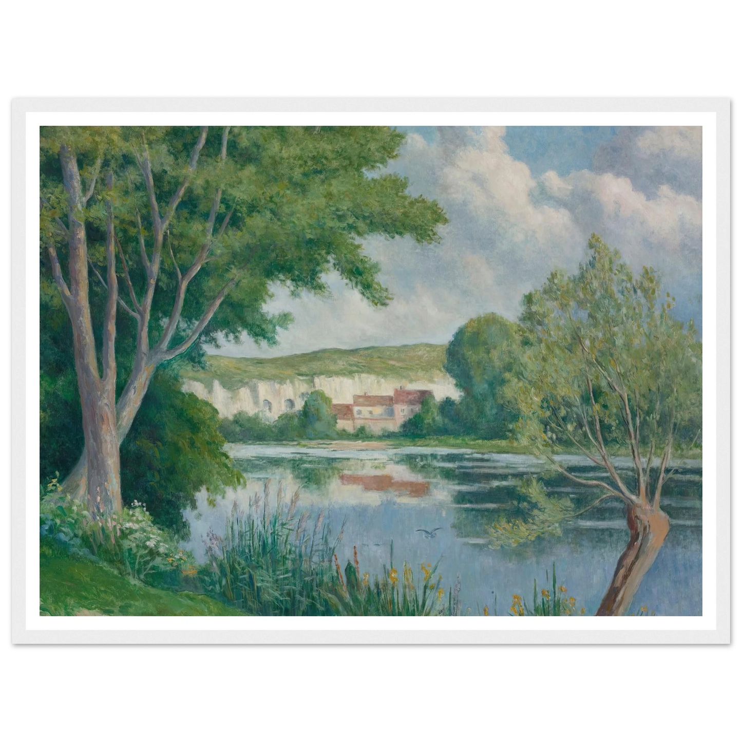 Bord De Seine (circa 1922) Art Print | Maximilien Luce - Framed Poster - 30x40 cm / 12x16″ - Black frame