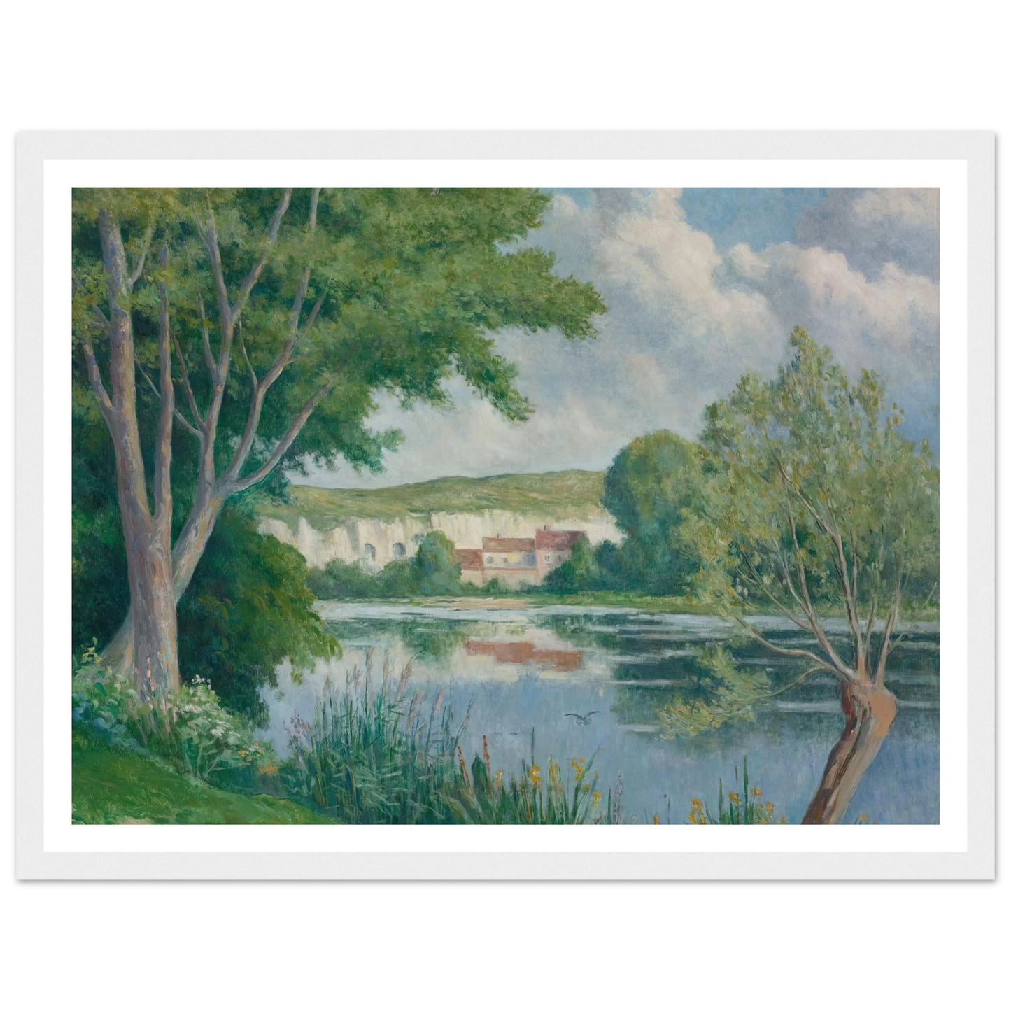 Bord De Seine (circa 1922) Art Print | Maximilien Luce - Framed Poster - 30x40 cm / 12x16″ - Black frame