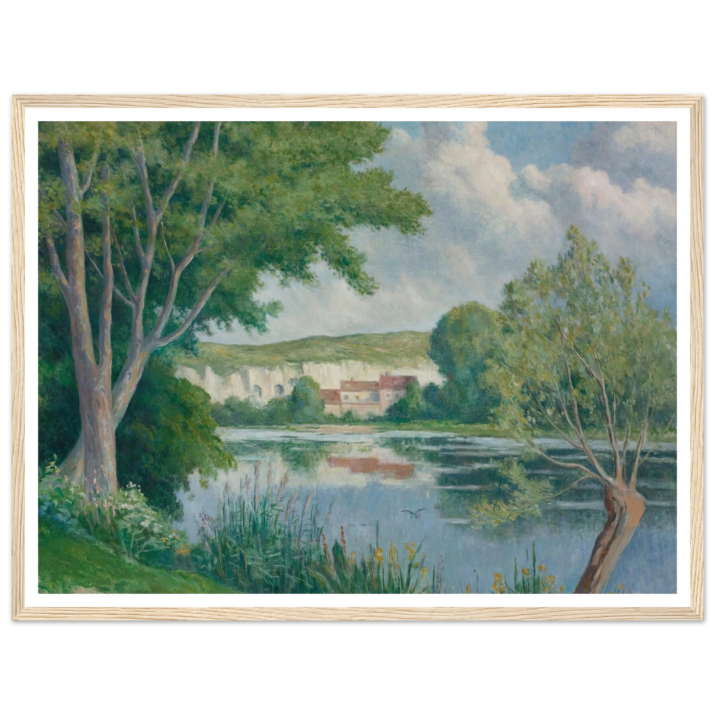 Bord De Seine (circa 1922) Art Print | Maximilien Luce - Framed Poster - 30x40 cm / 12x16″ - Black frame