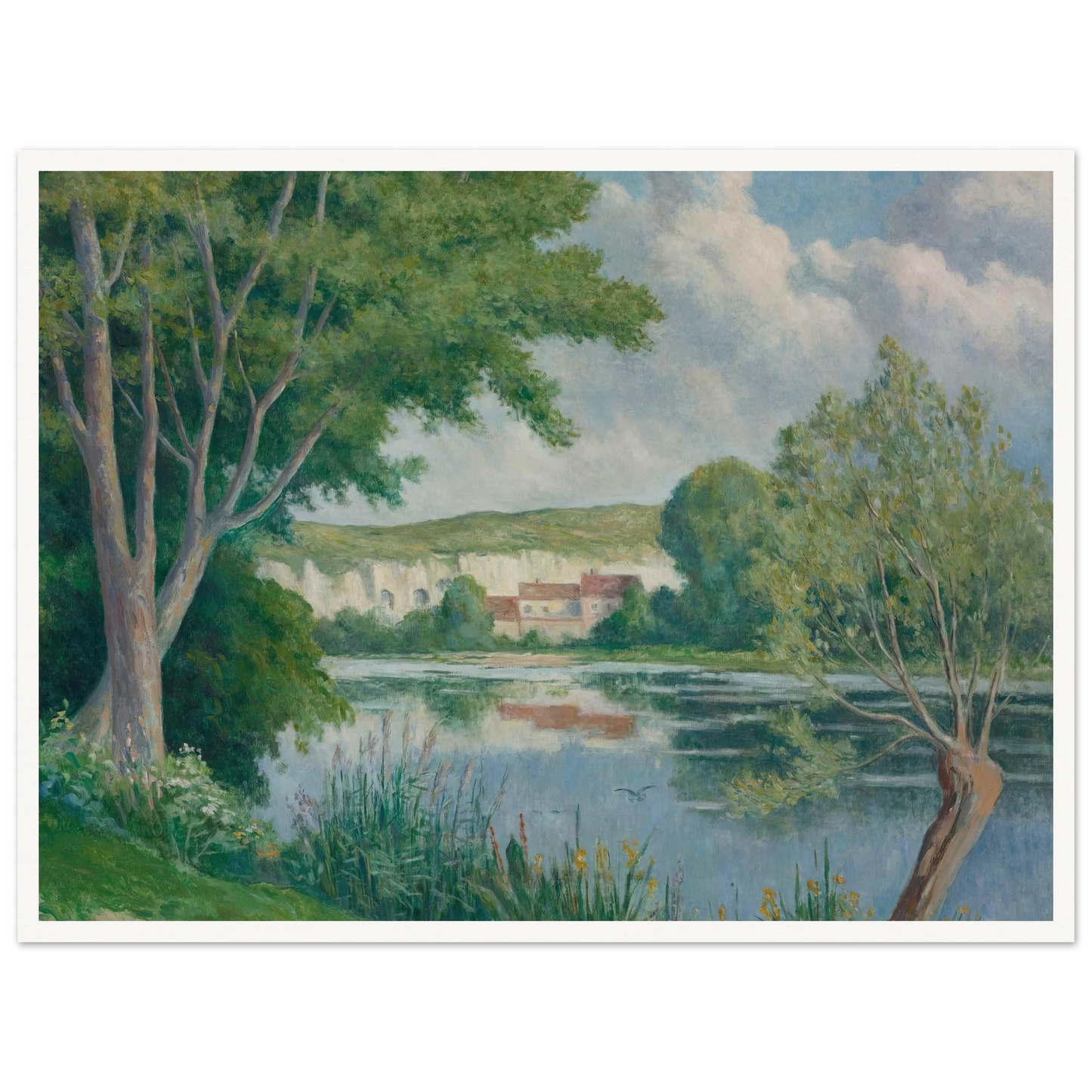 Bord De Seine (circa 1922) Art Print | Maximilien Luce - Framed Poster - 30x40 cm / 12x16″ - Black frame