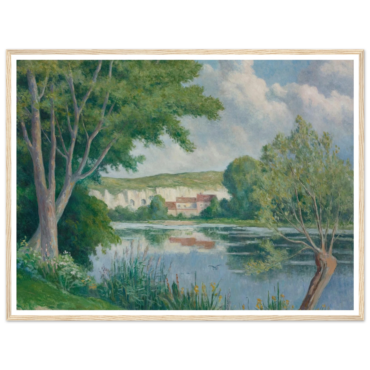 Bord De Seine (circa 1922) Art Print | Maximilien Luce - Framed Poster - 30x40 cm / 12x16″ - Black frame