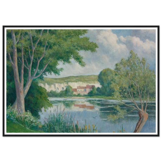 Bord De Seine (circa 1922) Art Print | Maximilien Luce - Framed Poster - 30x40 cm / 12x16″ - Black frame