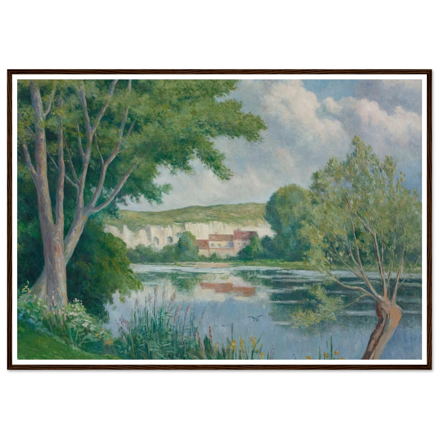 Bord De Seine (circa 1922) Art Print | Maximilien Luce - Framed Poster - 30x40 cm / 12x16″ - Black frame
