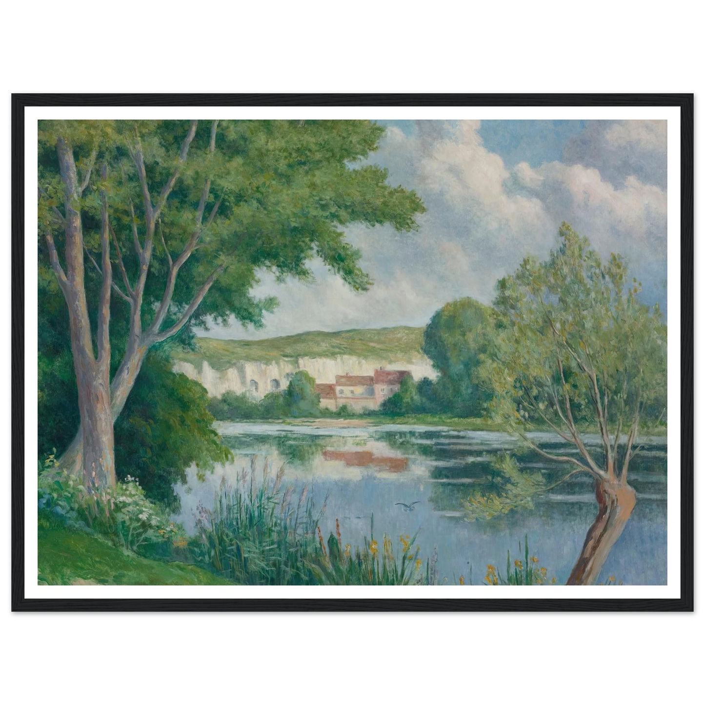 Bord De Seine (circa 1922) Art Print | Maximilien Luce - Framed Poster - 30x40 cm / 12x16″ - Black frame