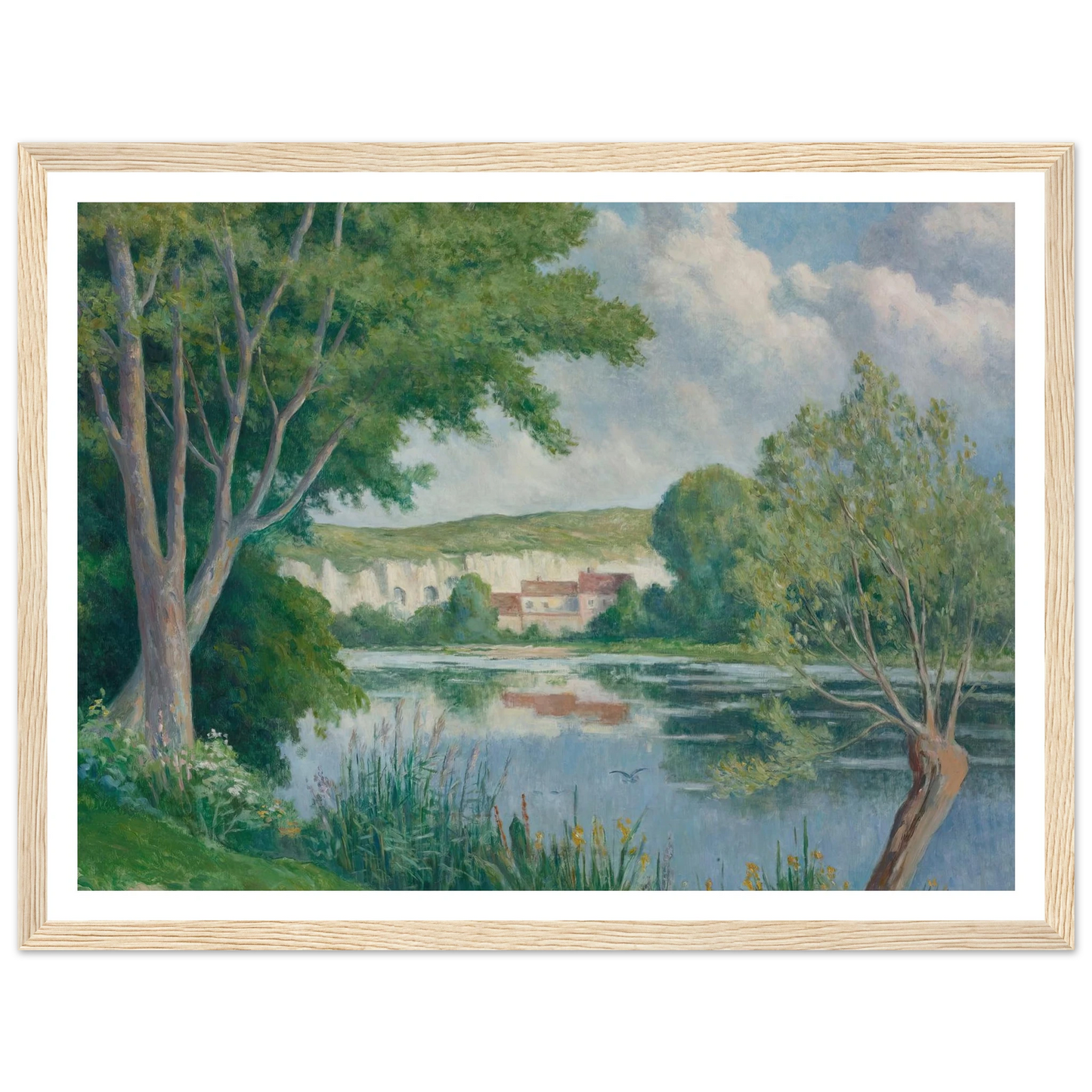 Bord De Seine (circa 1922) Art Print | Maximilien Luce - Framed Poster - 30x40 cm / 12x16″ - Black frame