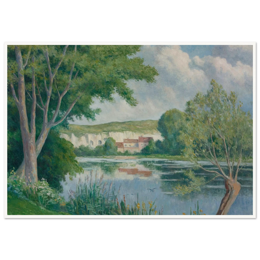 Bord De Seine (circa 1922) Art Print | Maximilien Luce - Framed Poster - 30x40 cm / 12x16″ - Black frame