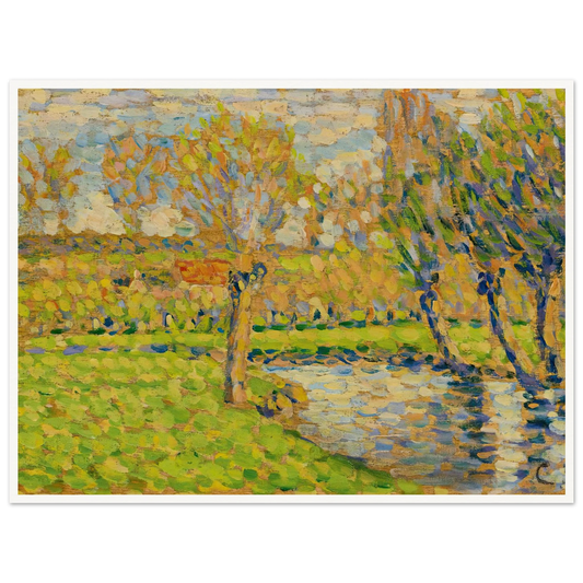 Bords De L’Epte À Éragny Art Print | Camille Pissarro - Framed Poster - 30x40 cm / 12x16″ - Black frame
