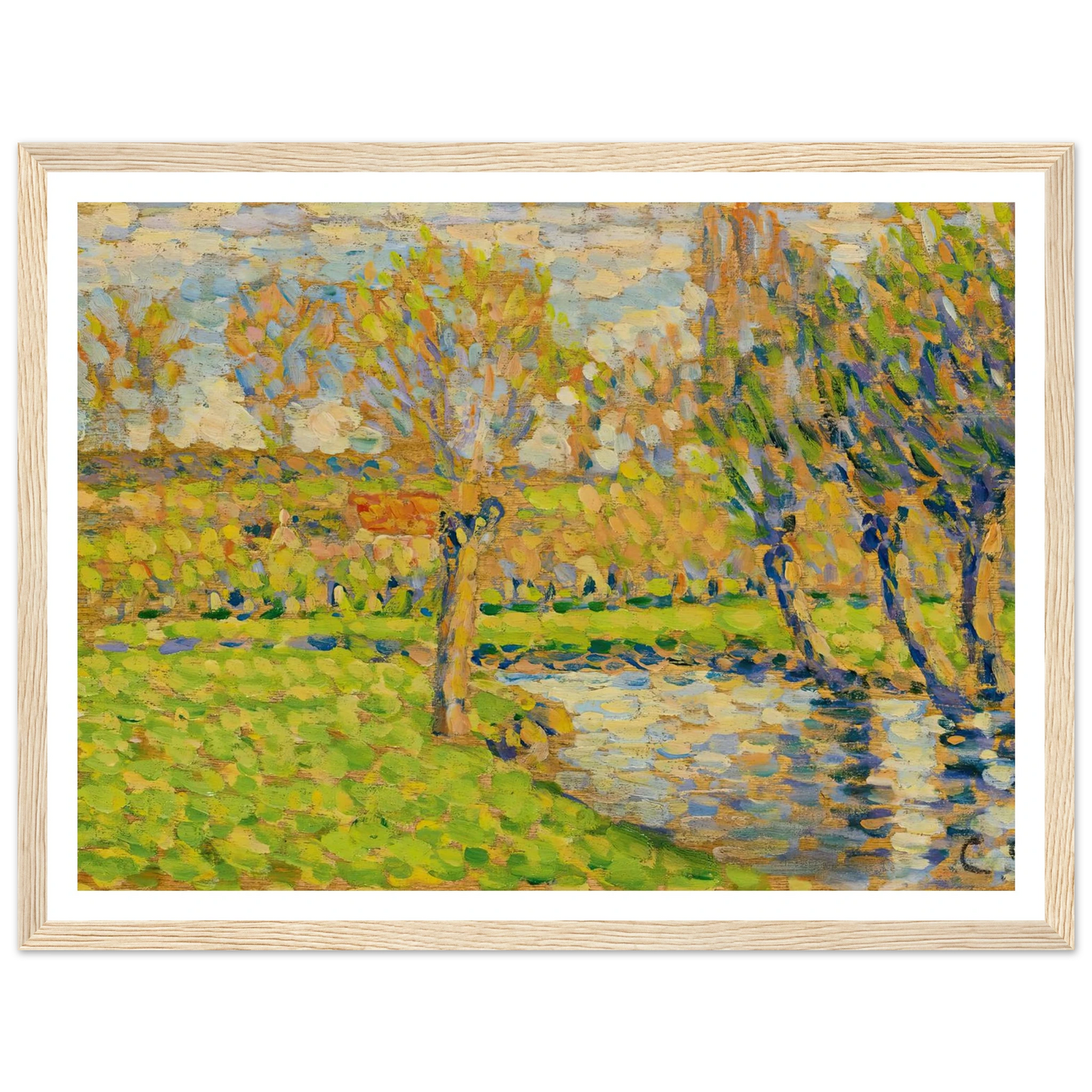 Bords De L’Epte À Éragny Art Print | Camille Pissarro - Framed Poster - 30x40 cm / 12x16″ - Black frame
