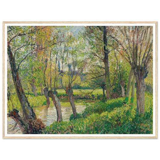 Bords De L’epte À Êragny, Soleil Couchant (1897) Art Print | Camille Pissarro - Framed Poster - 30x40 cm / 12x16″ - Black frame