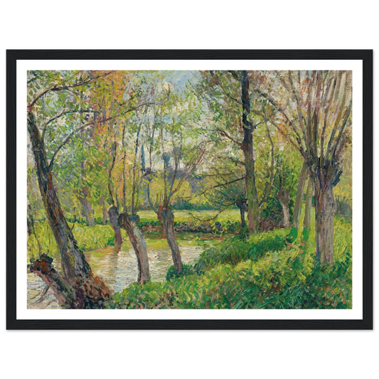 Bords De L’epte À Êragny, Soleil Couchant (1897) Art Print | Camille Pissarro - Framed Poster - 30x40 cm / 12x16″ - Black frame