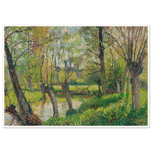 Bords De L’epte À Êragny, Soleil Couchant (1897) Art Print | Camille Pissarro - Framed Poster - 30x40 cm / 12x16″ - Black frame