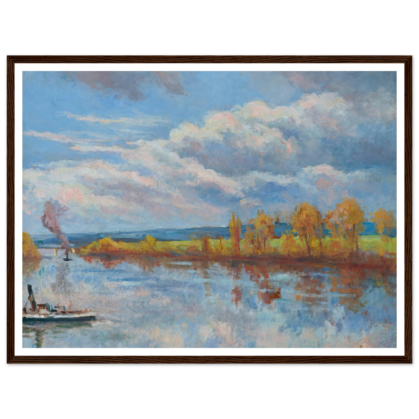 Bords de Seine à Guernes Art Print | Maximilien Luce - Framed Poster - 30x40 cm / 12x16″ - Black frame