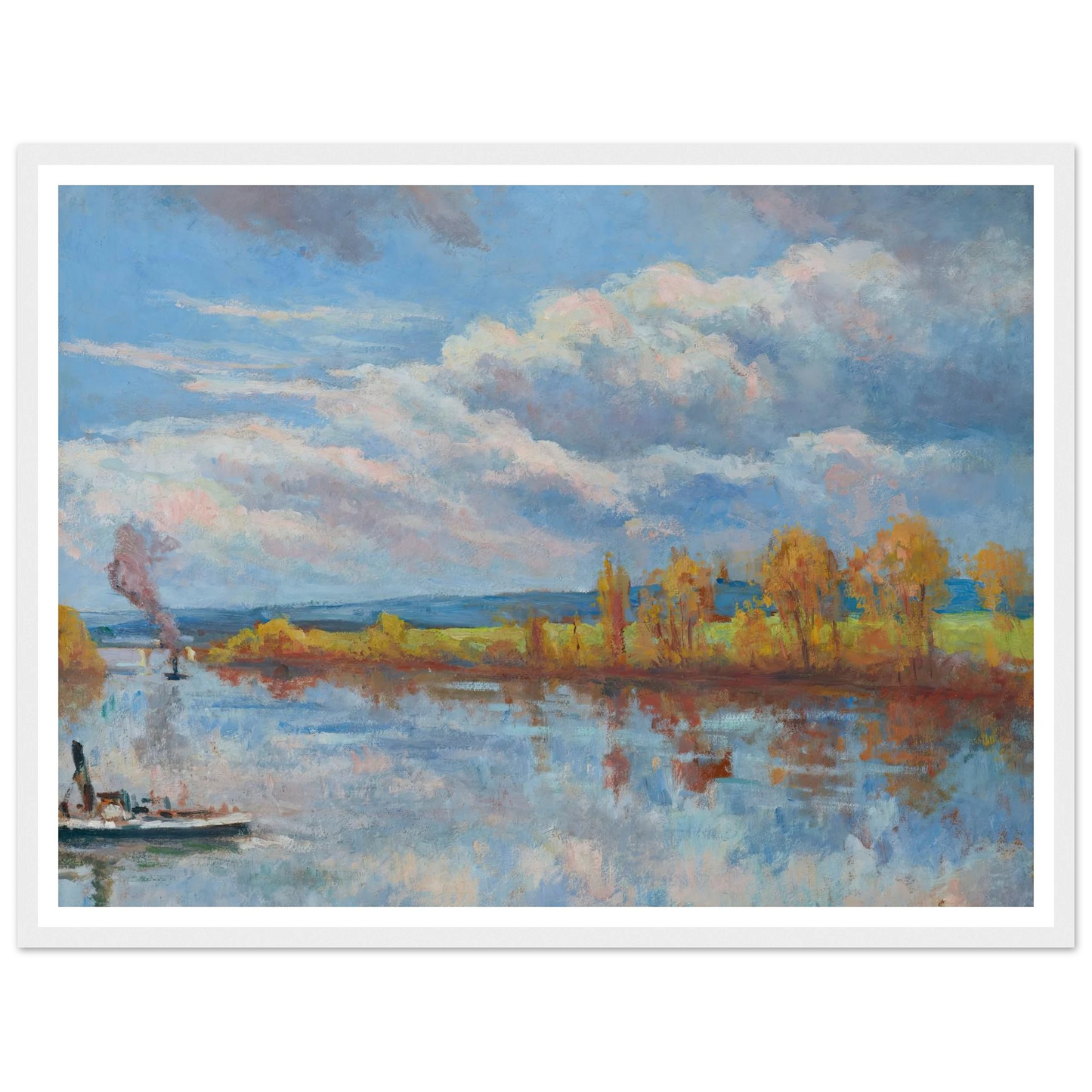 Bords de Seine à Guernes Art Print | Maximilien Luce - Framed Poster - 30x40 cm / 12x16″ - Black frame