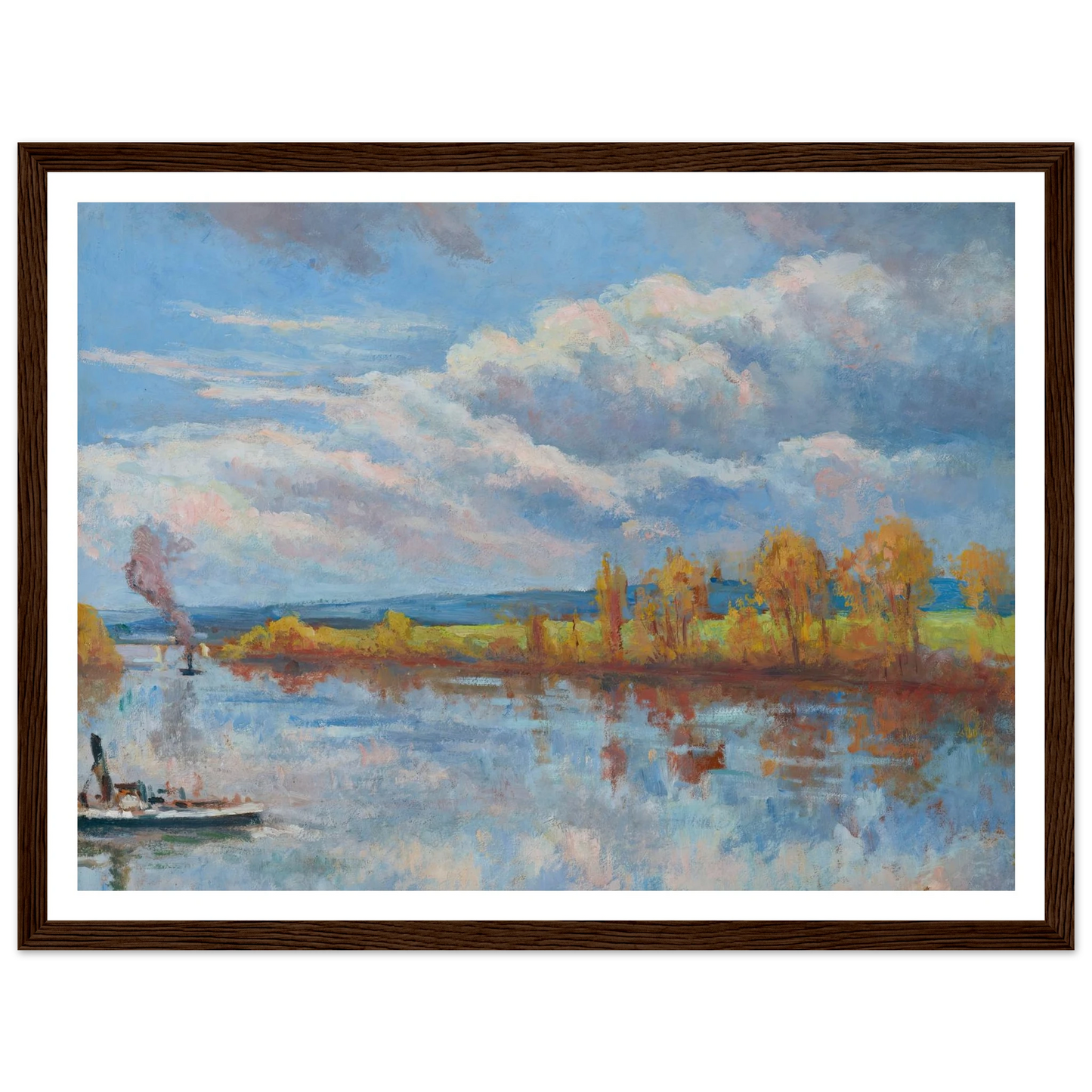 Bords de Seine à Guernes Art Print | Maximilien Luce - Framed Poster - 30x40 cm / 12x16″ - Black frame