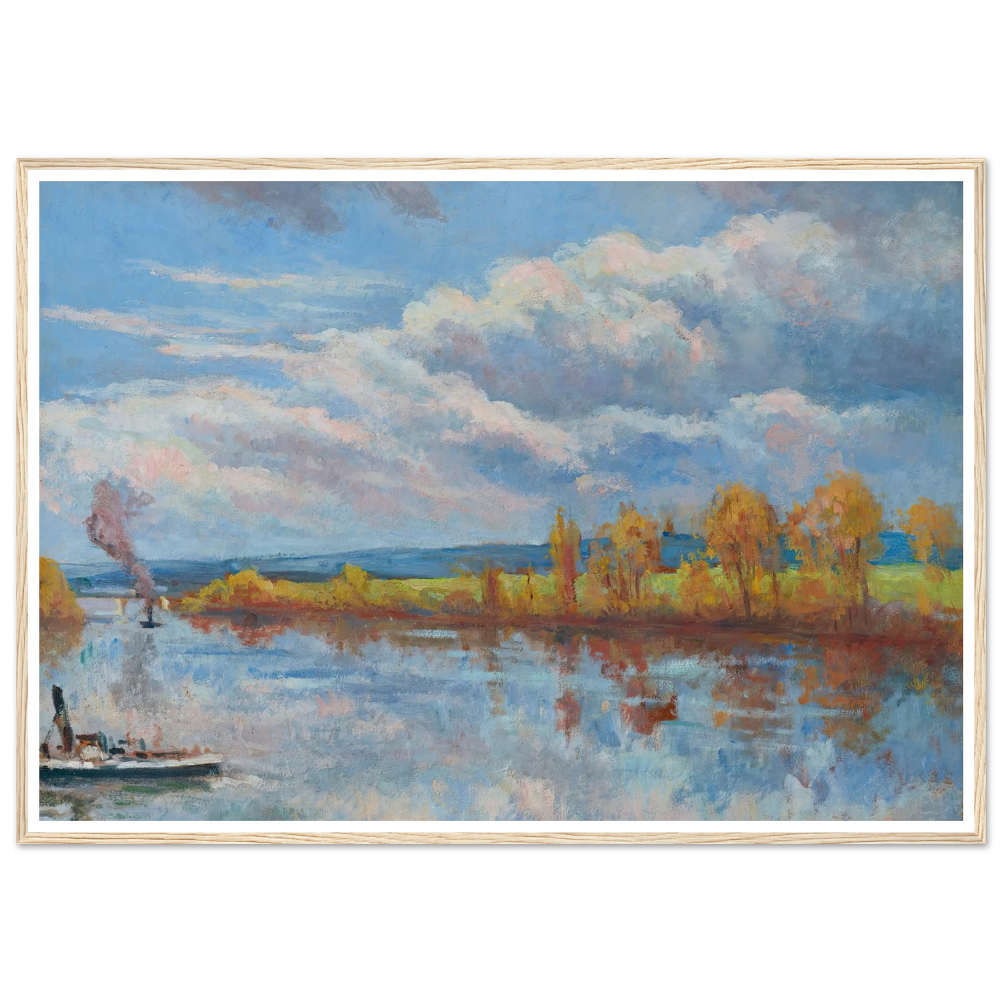 Bords de Seine à Guernes Art Print | Maximilien Luce - Framed Poster - 30x40 cm / 12x16″ - Black frame