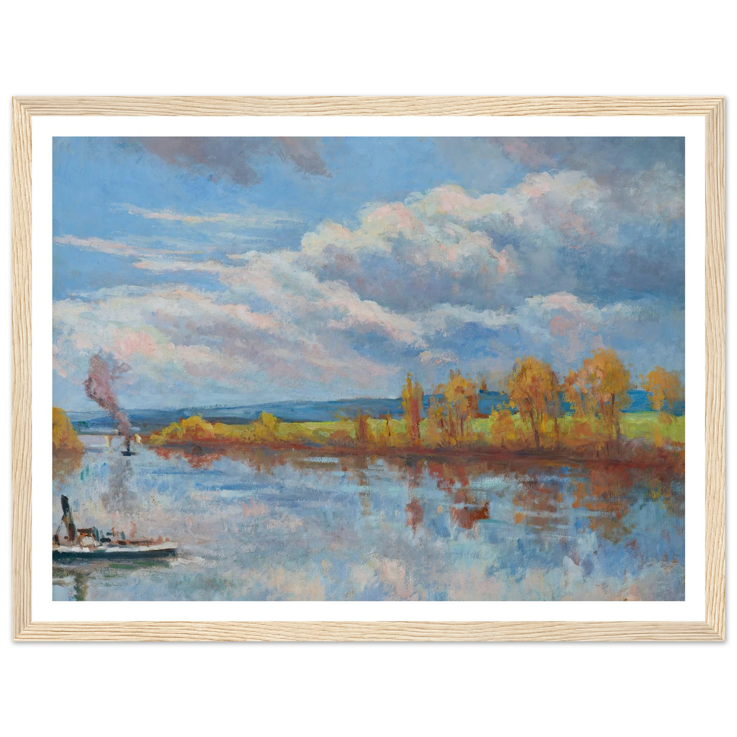 Bords de Seine à Guernes Art Print | Maximilien Luce - Framed Poster - 30x40 cm / 12x16″ - Black frame