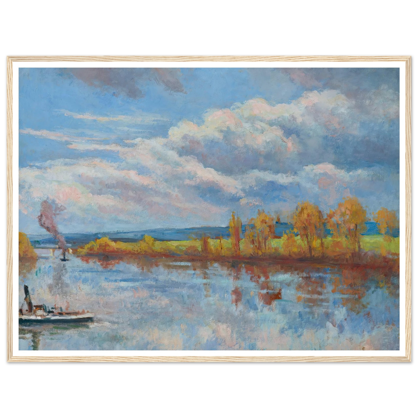 Bords de Seine à Guernes Art Print | Maximilien Luce - Framed Poster - 30x40 cm / 12x16″ - Black frame