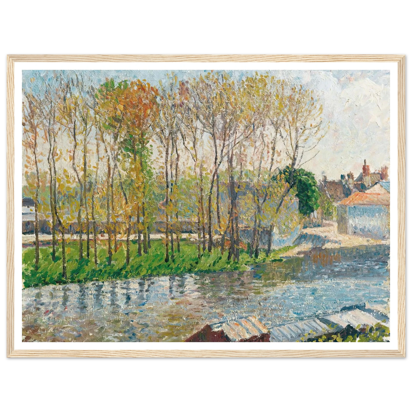 Bords Du Loing À Moret (1901) Art Print | Camille Pissarro - Framed Poster - 30x40 cm / 12x16″ - Black frame