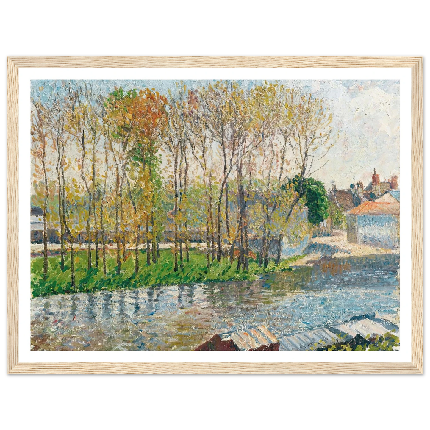 Bords Du Loing À Moret (1901) Art Print | Camille Pissarro - Framed Poster - 30x40 cm / 12x16″ - Black frame