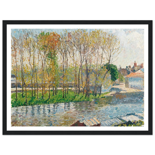 Bords Du Loing À Moret (1901) Art Print | Camille Pissarro - Framed Poster - 30x40 cm / 12x16″ - Black frame