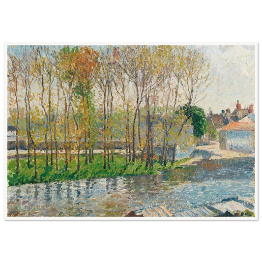 Bords Du Loing À Moret (1901) Art Print | Camille Pissarro - Framed Poster - 30x40 cm / 12x16″ - Black frame