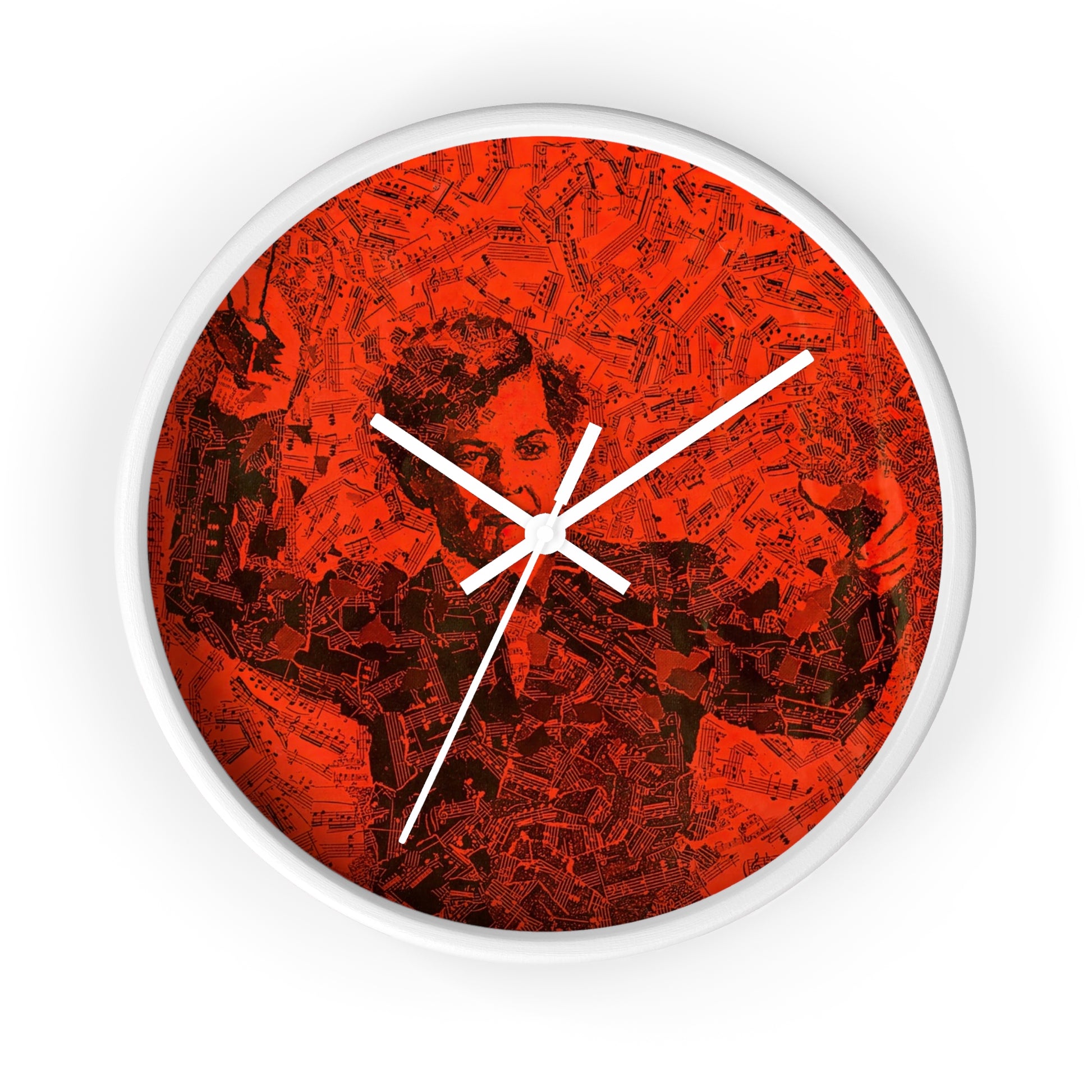 Boston Musica Viva Wall Clock | U.S. Information Agency - White - White Base - 10"