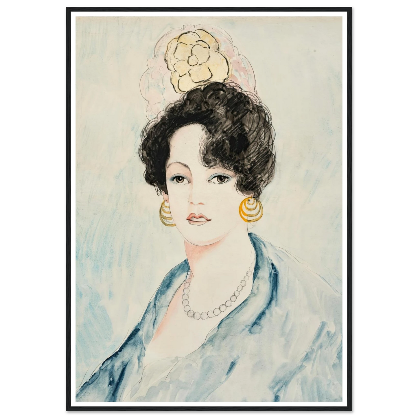 Boucles d’oreille noires (1920) Art Print | Francis Picabia - Framed Poster - 30x40 cm / 12x16″ - Black frame