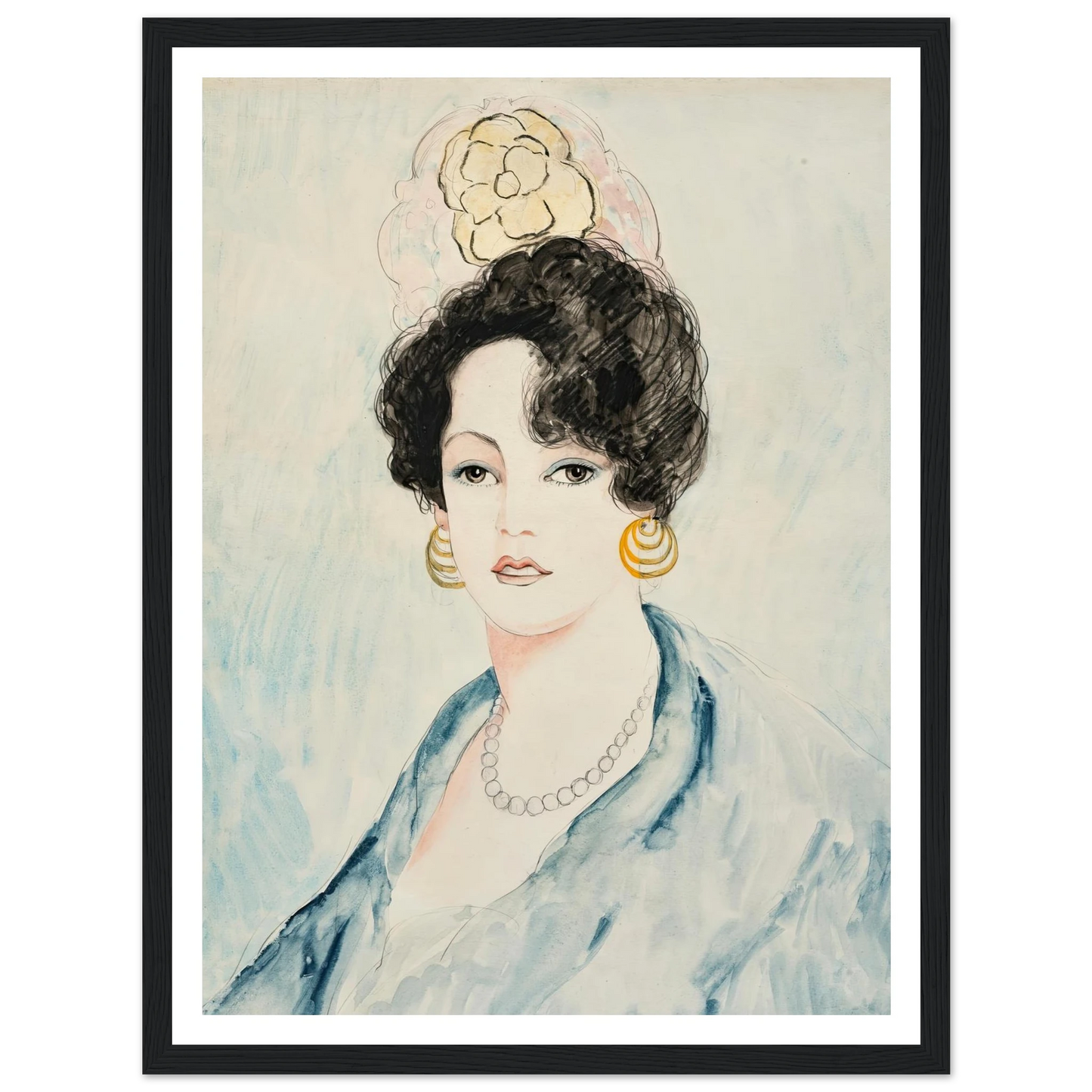 Boucles d’oreille noires (1920) Art Print | Francis Picabia - Framed Poster - 30x40 cm / 12x16″ - Black frame