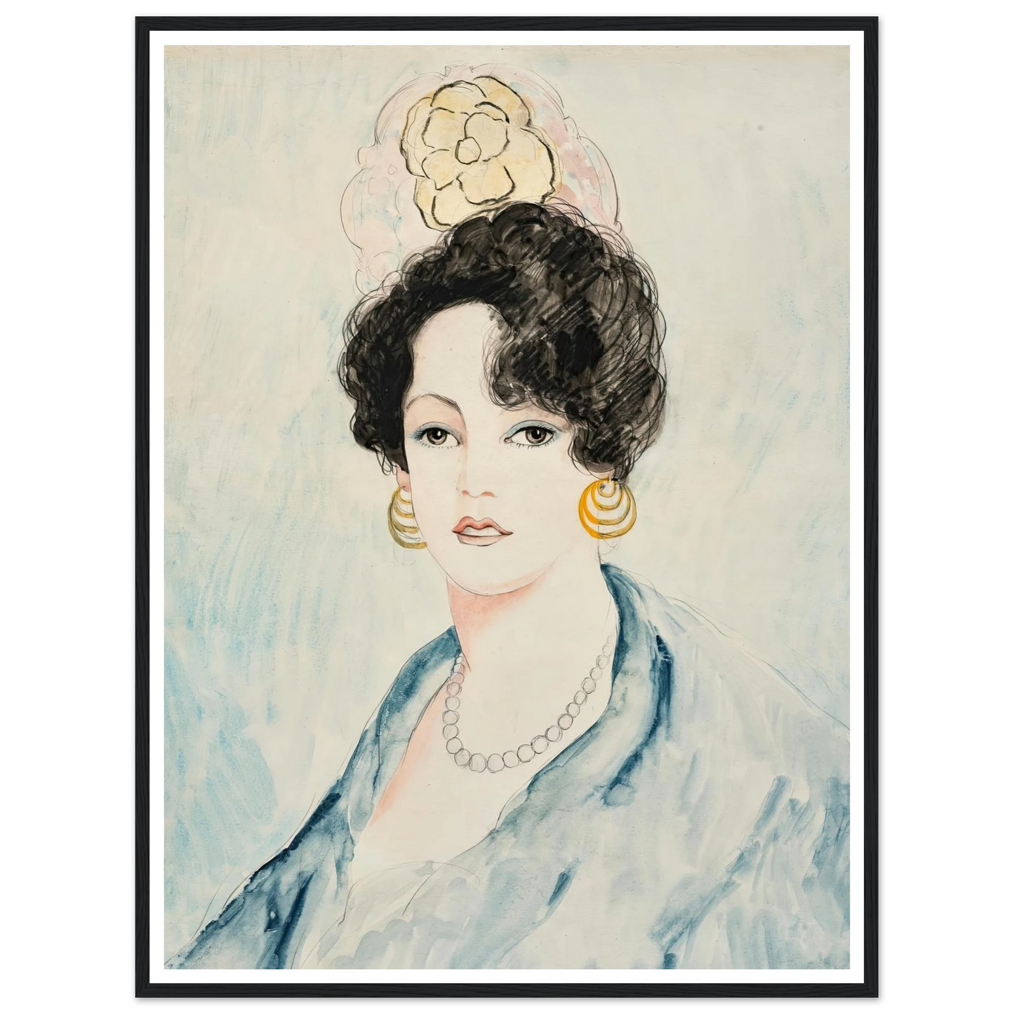 Boucles d’oreille noires (1920) Art Print | Francis Picabia - Framed Poster - 30x40 cm / 12x16″ - Black frame