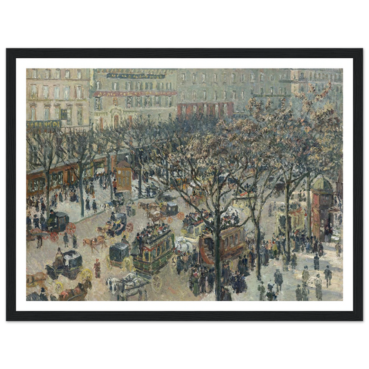 Boulevard des Italiens,Morning_Sunlight (1897) Art Print | Camille Pissarro - Framed Poster - 30x40 cm / 12x16″ - Black frame