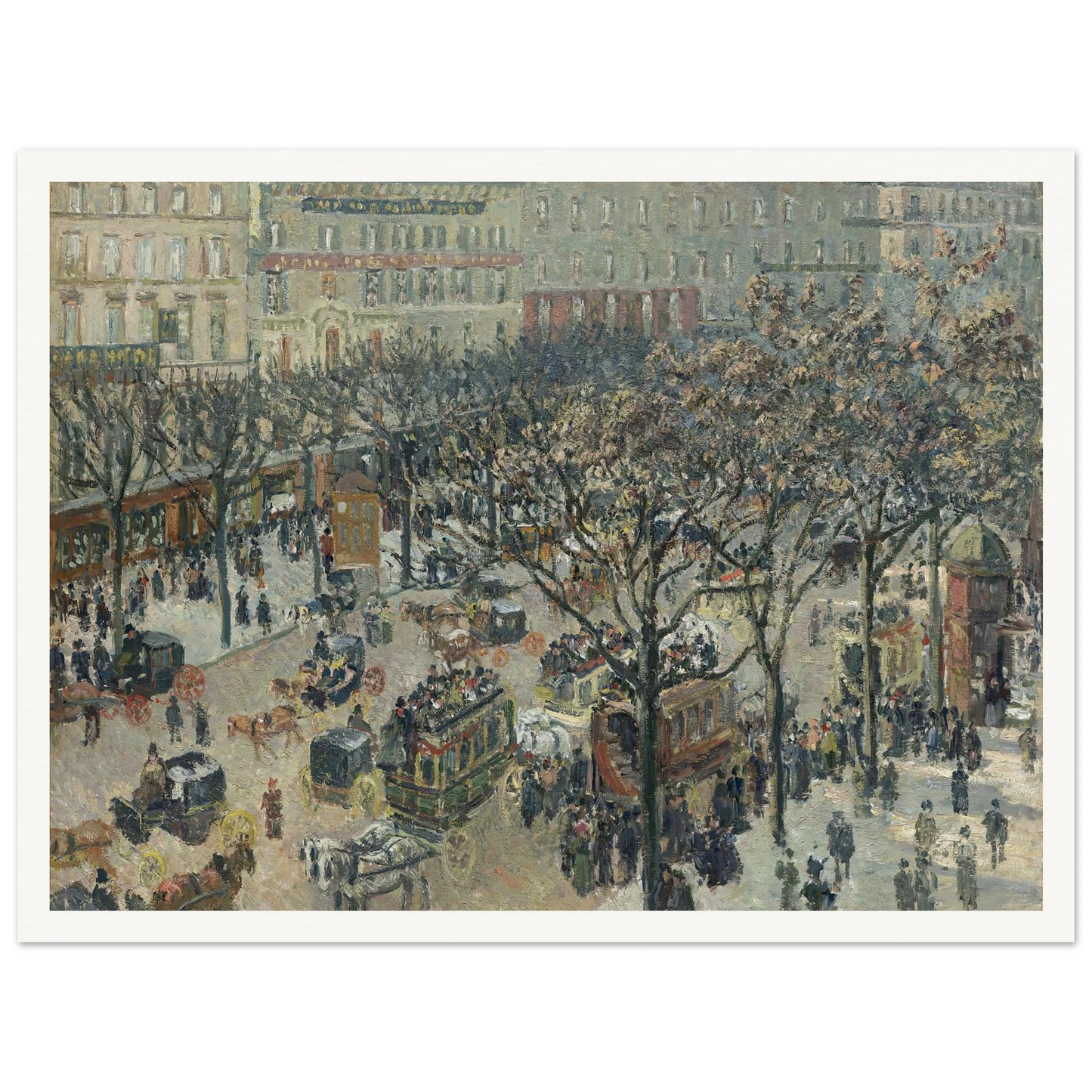 Boulevard des Italiens,Morning_Sunlight (1897) Art Print | Camille Pissarro - Framed Poster - 30x40 cm / 12x16″ - Black frame