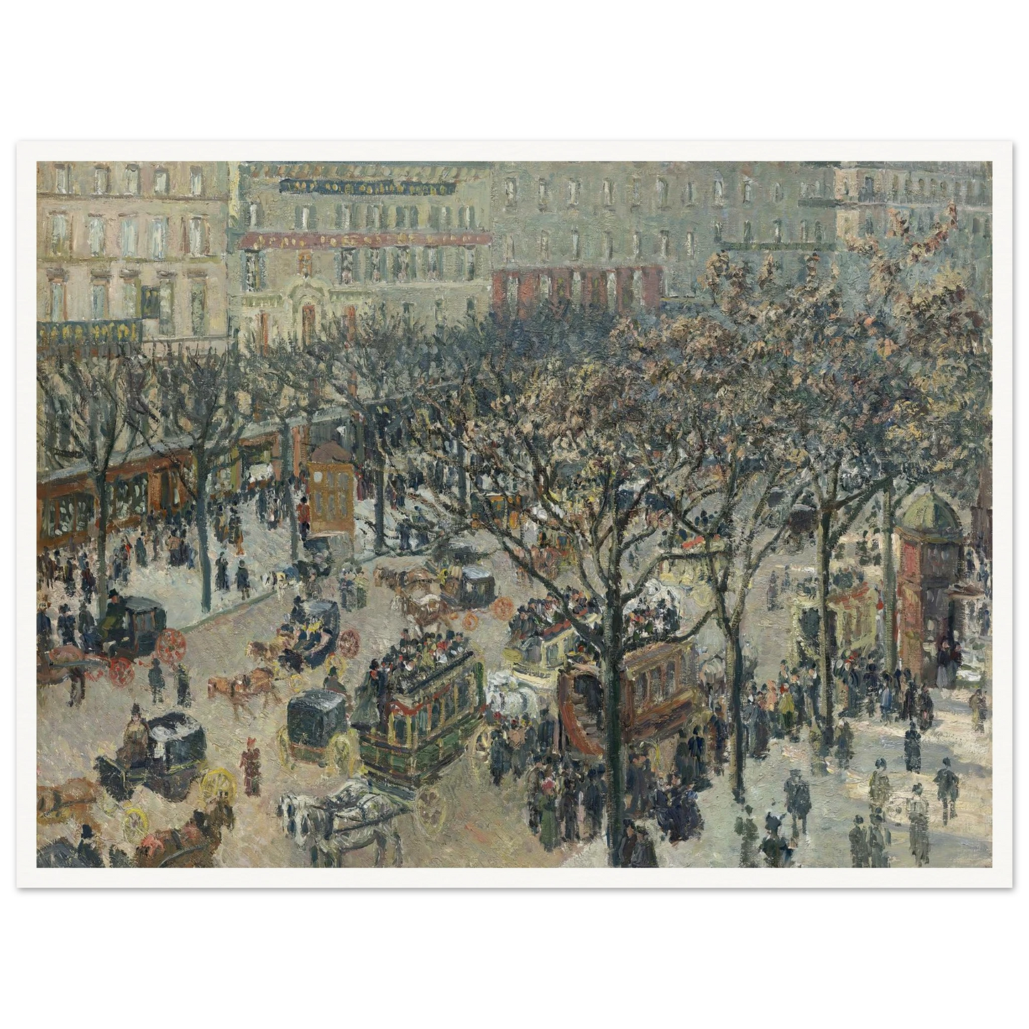 Boulevard des Italiens,Morning_Sunlight (1897) Art Print | Camille Pissarro - Framed Poster - 30x40 cm / 12x16″ - Black frame