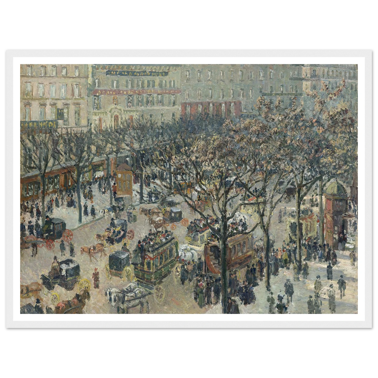 Boulevard des Italiens,Morning_Sunlight (1897) Art Print | Camille Pissarro - Framed Poster - 30x40 cm / 12x16″ - Black frame