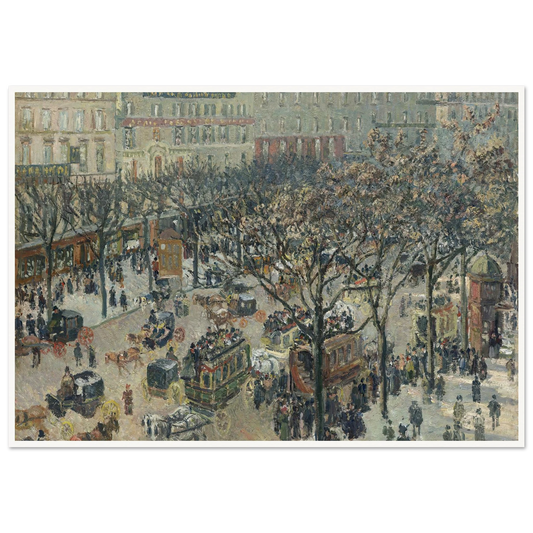 Boulevard des Italiens,Morning_Sunlight (1897) Art Print | Camille Pissarro - Framed Poster - 30x40 cm / 12x16″ - Black frame