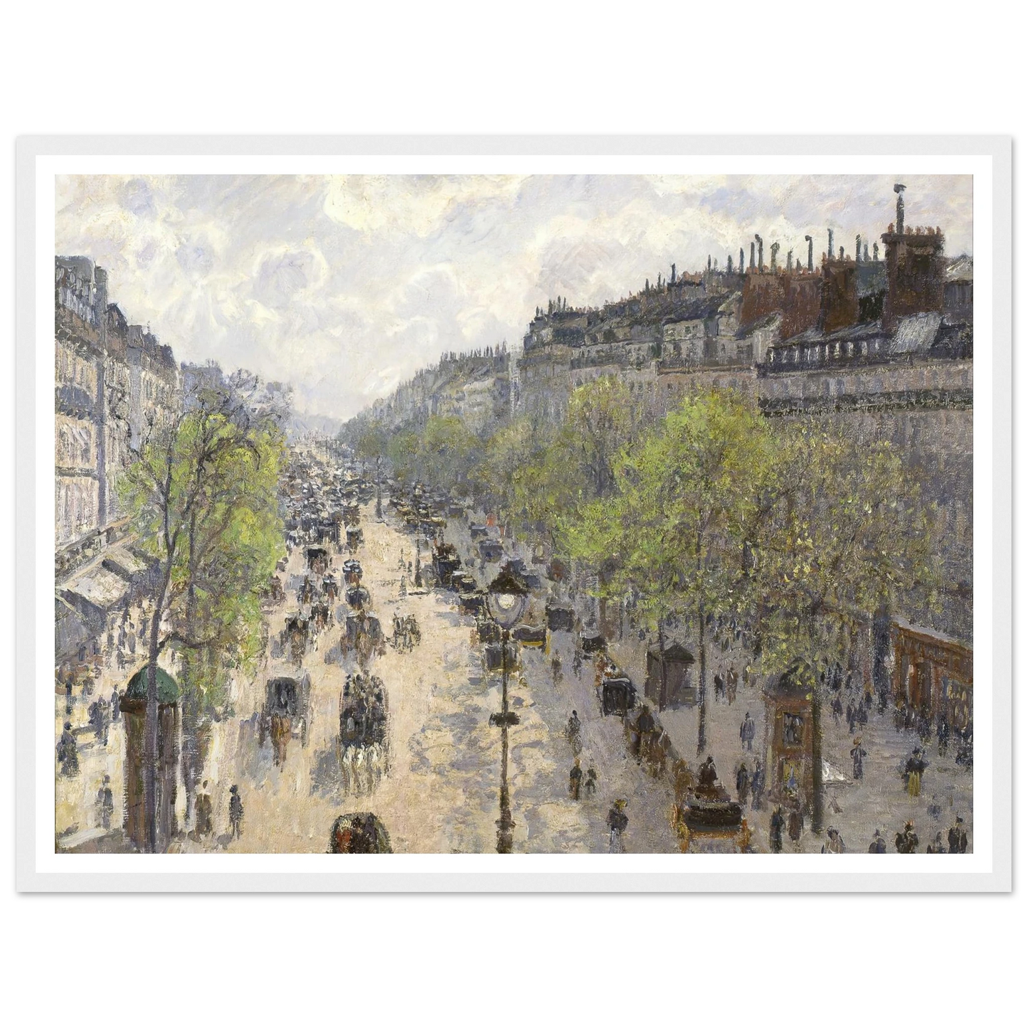 Boulevard Montmartre, Spring (1897) Art Print | Camille Pissarro - Framed Poster - 30x40 cm / 12x16″ - Black frame