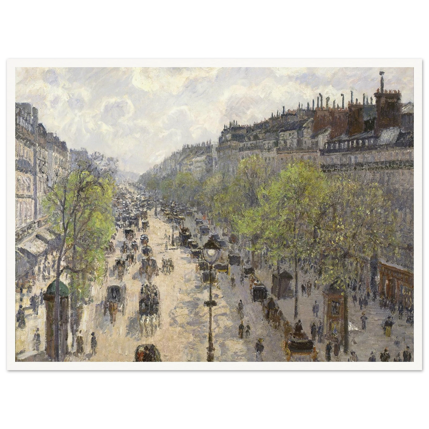 Boulevard Montmartre, Spring (1897) Art Print | Camille Pissarro - Framed Poster - 30x40 cm / 12x16″ - Black frame