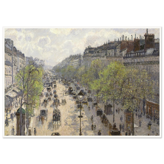 Boulevard Montmartre, Spring (1897) Art Print | Camille Pissarro - Framed Poster - 30x40 cm / 12x16″ - Black frame