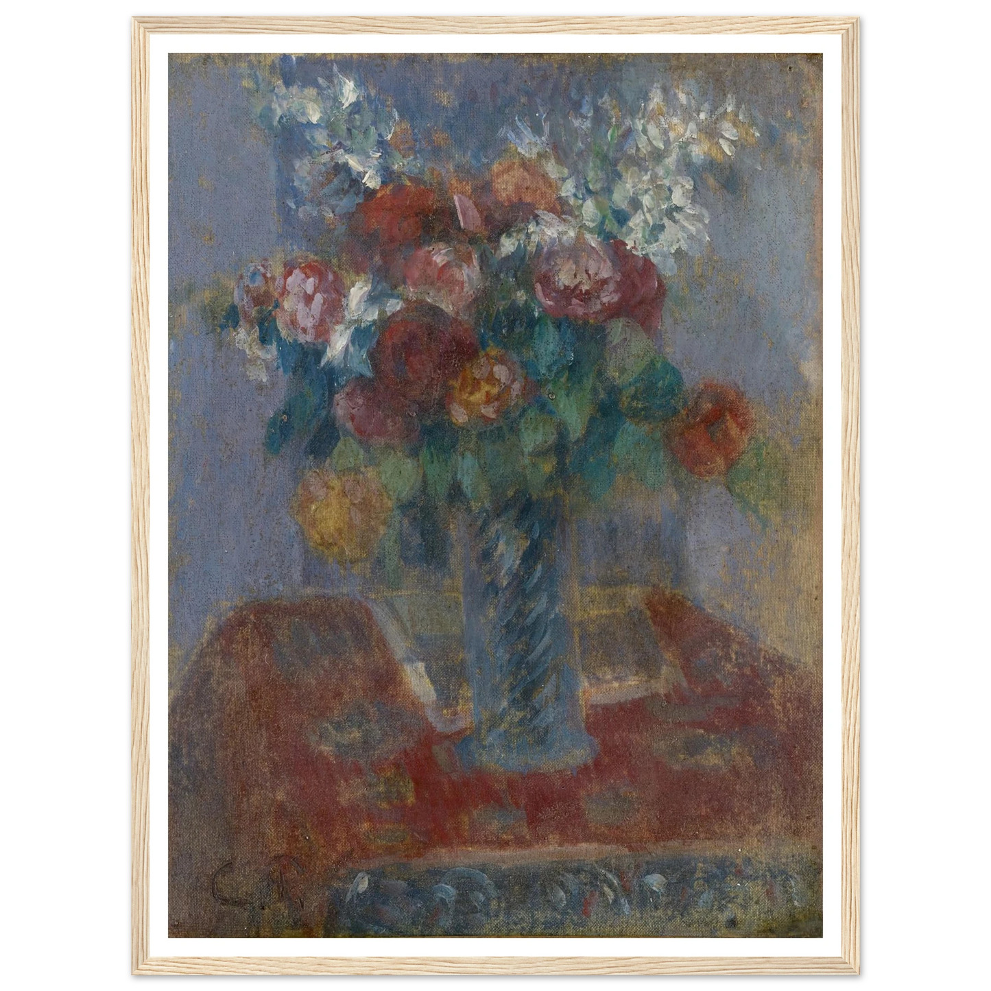 Bouquet (1900) Art Print | Camille Pissarro - Framed Poster - 30x40 cm / 12x16″ - Black frame