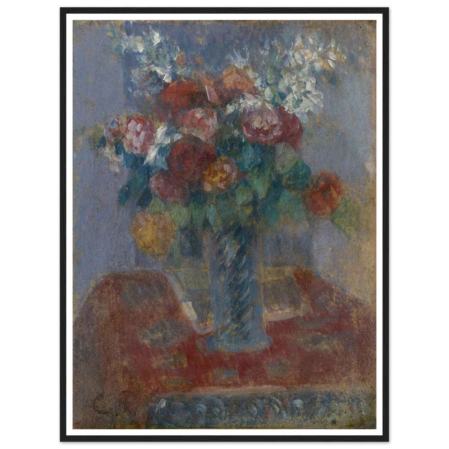 Bouquet (1900) Art Print | Camille Pissarro - Framed Poster - 30x40 cm / 12x16″ - Black frame